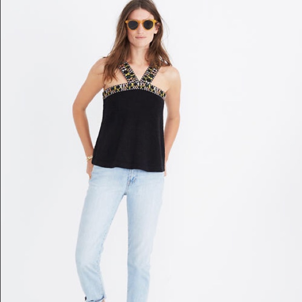 NWOT Embroidered Sweater Swing Tank